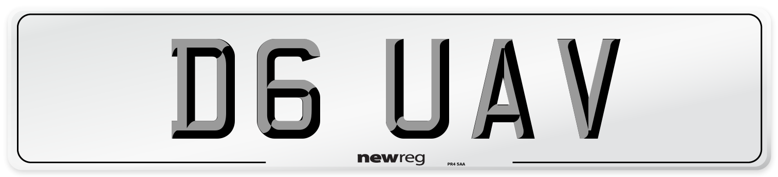 D6 UAV Number Plate from New Reg